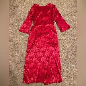 Vici Red Long Sleeve Floral Dress